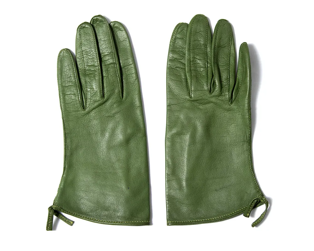 1950s 1960s Claire McCardell Green Leather Gloves | size 7