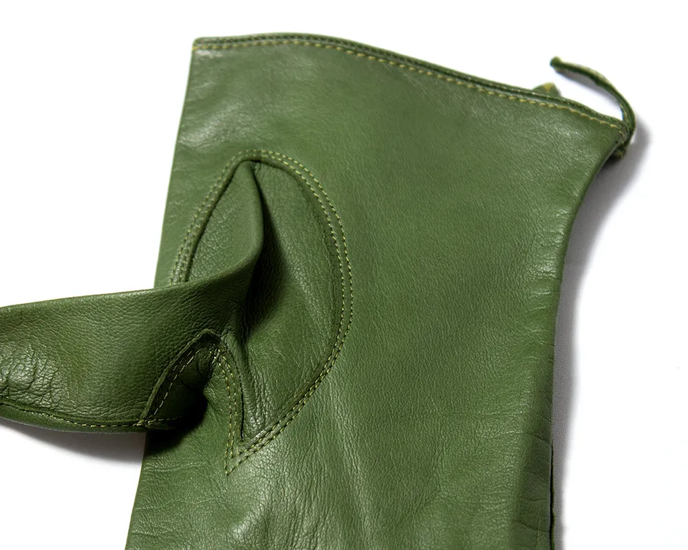 1950s 1960s Claire McCardell Green Leather Gloves | size 7
