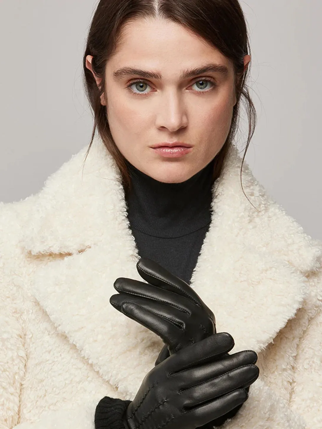 Carmel-N Leather Gloves - Black