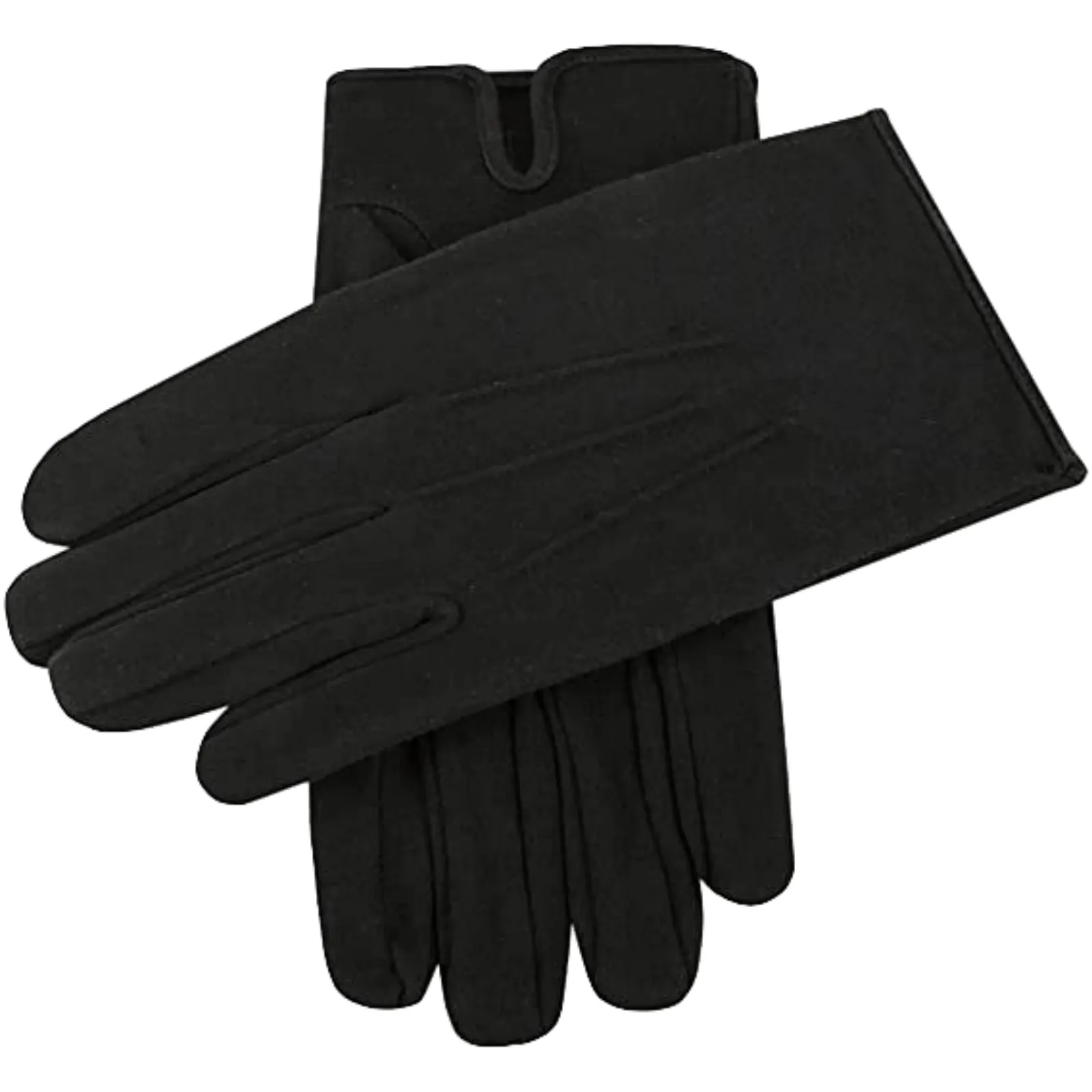 Dents Mens Cotton Dress Gloves With Palm Vent And 3-Point Stitch Detail - Black