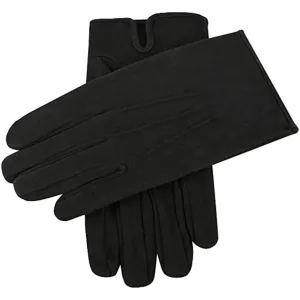 Dents Mens Cotton Dress Gloves With Palm Vent And 3-Point Stitch Detail - Black