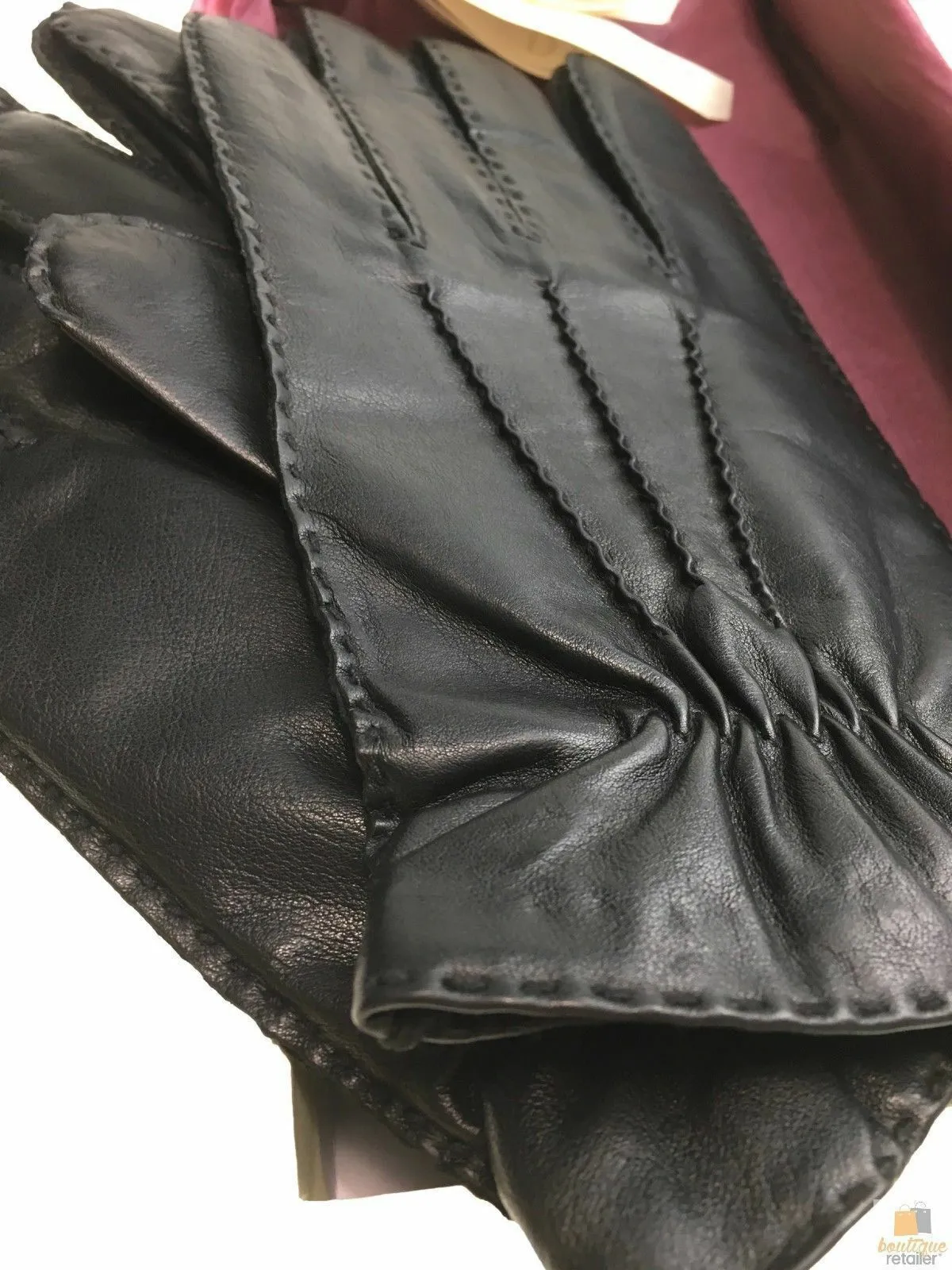 DENTS Mens Premium Kangaroo Leather Cashmere Lined Gloves Winter Gift - Black