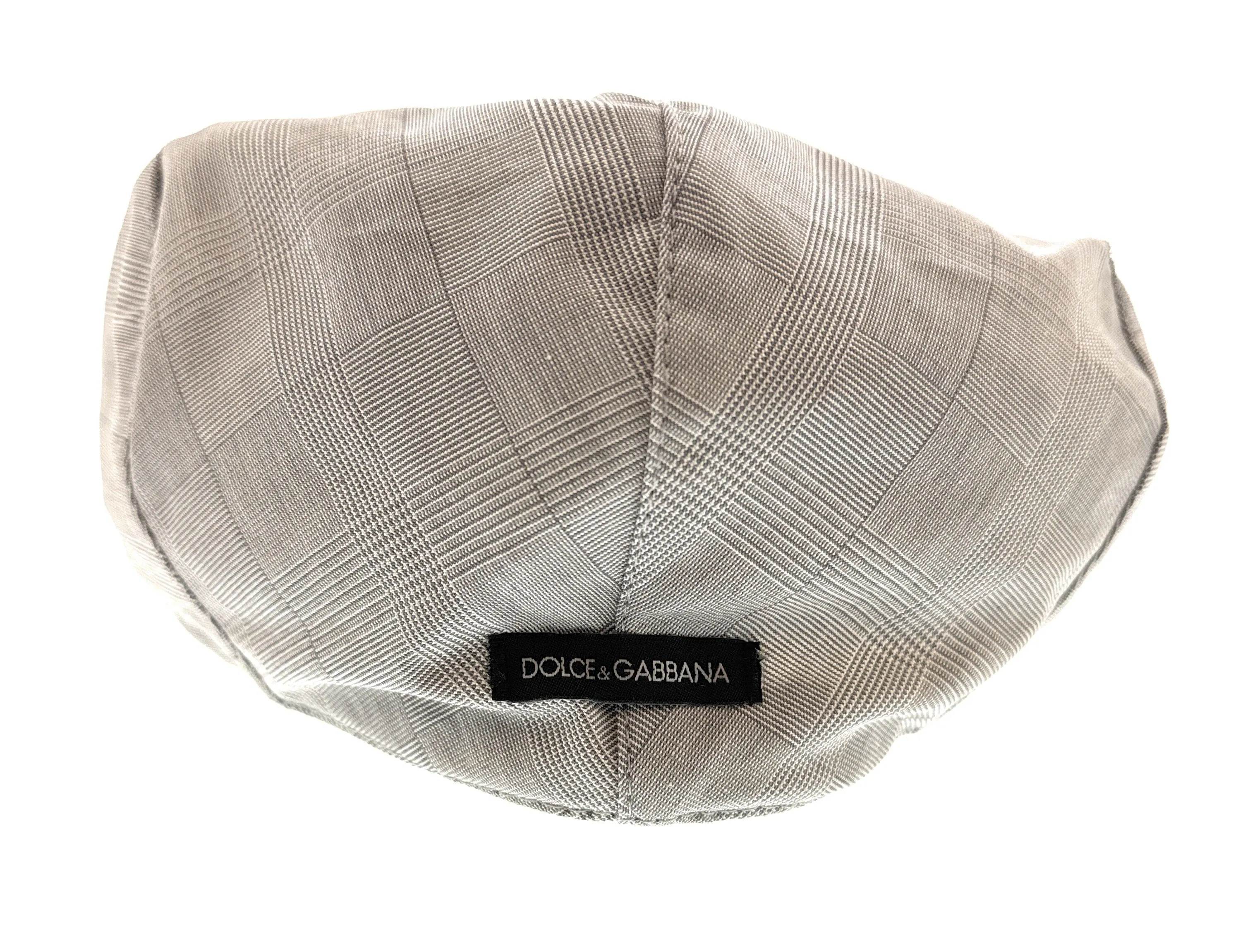 Dolce & Gabbana Ivory Frayed Cotton Signature Flat Cap