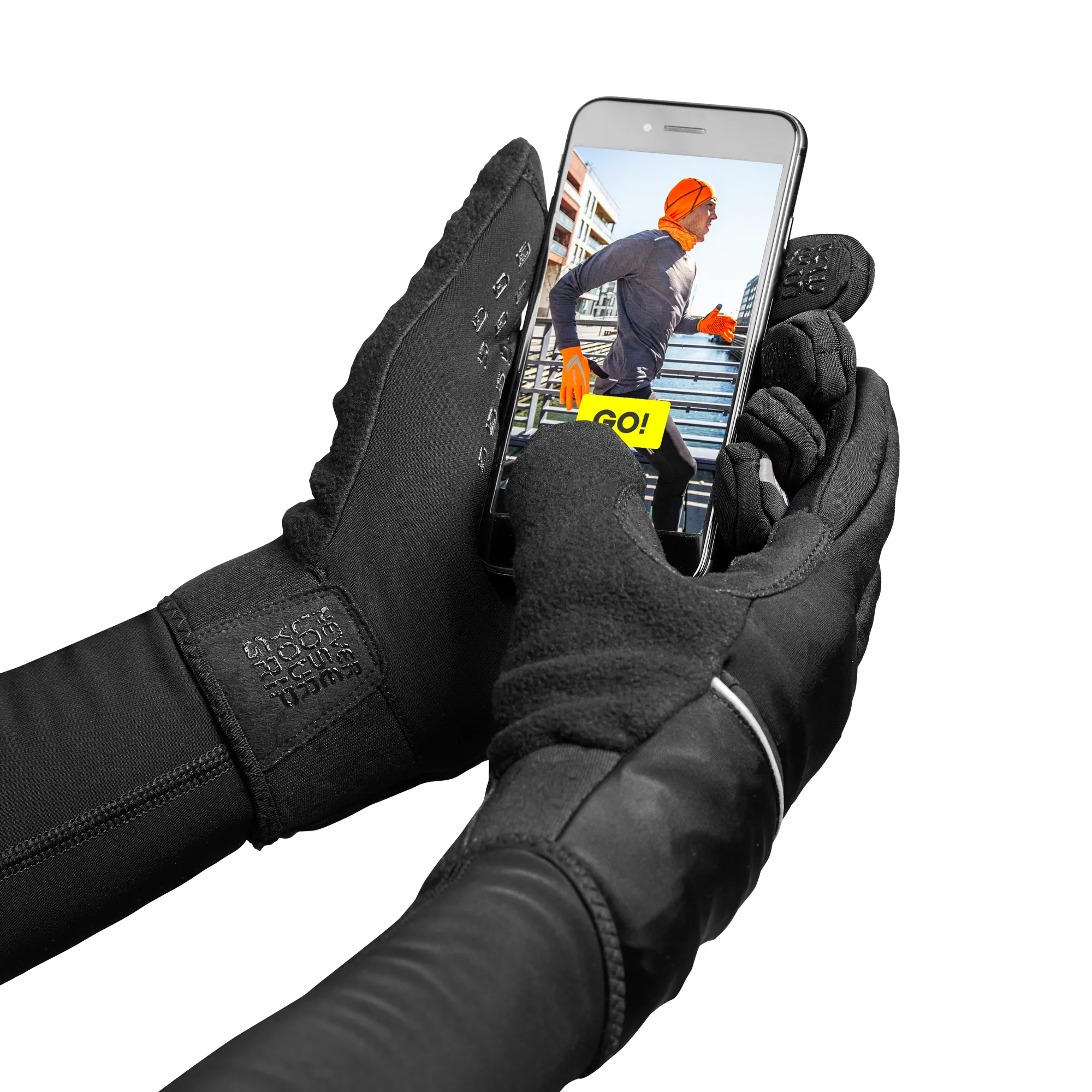 Gripgrab Running Thermo Windproof Touchscreen Gloves Black | Buy Gripgrab Running Thermo Windproof Touchscreen Gloves Black here | Outnorth