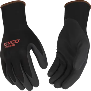 Kinco 1888B 15-Gauge Nylon-Spandex Blend Knit Shell Breathable Black Micro-Foam Nitrile Coated Palm Elastic Knit Wrist Glove (One Dozen)