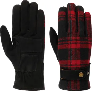 Stetson Men&#x27;s Gloves Goat Suede/Shadow Plaid Black/Red | Buy Stetson Men&#x27;s Gloves Goat Suede/Shadow Plaid Black/Red here | Outnorth