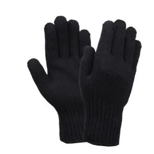 Tactical Wool Glove Liners, Unstamped - Black -L.    (5 per pack)
